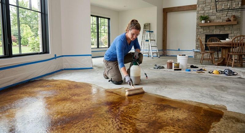 Interior Concrete Staining in Dallas, TX